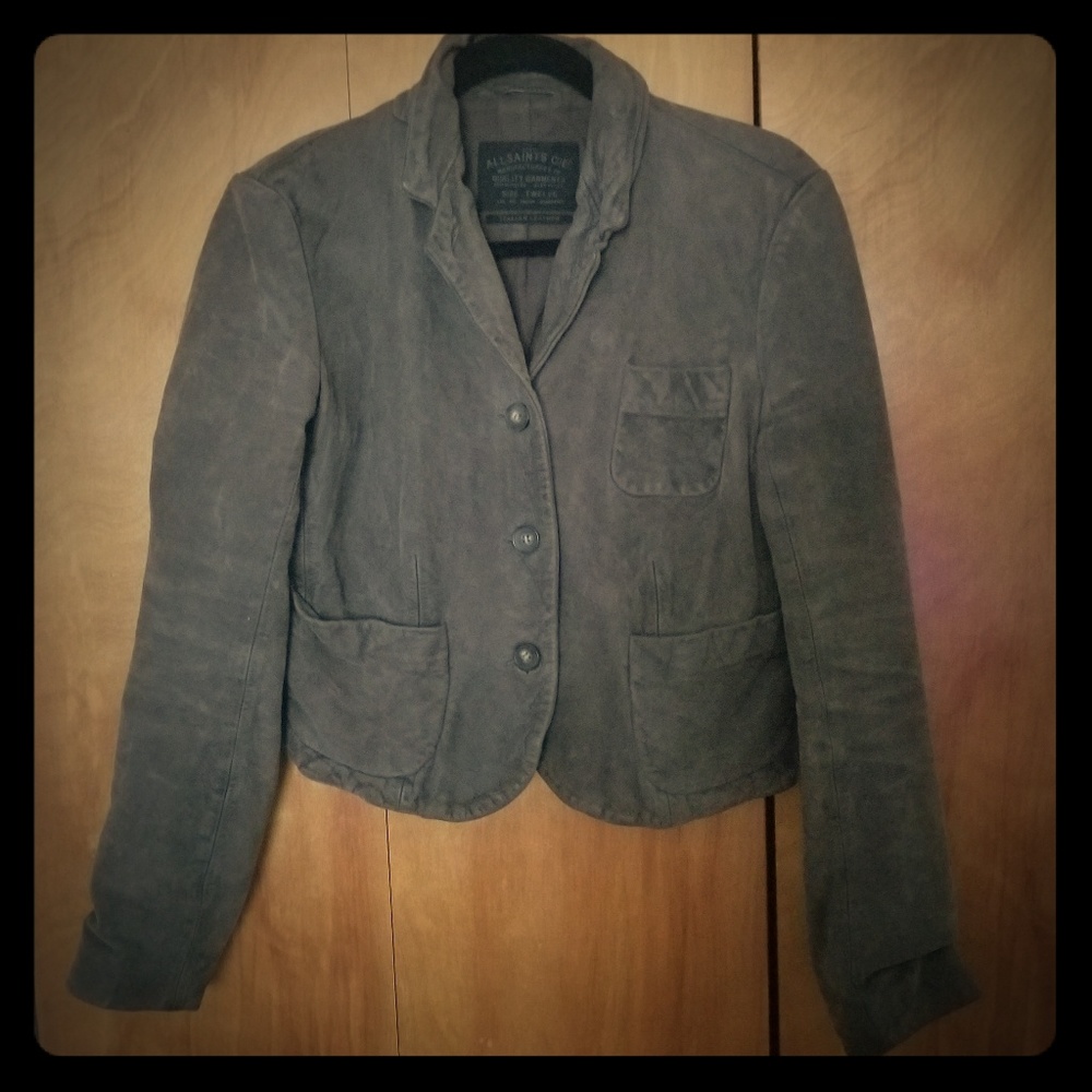 AllSaints Worn Look Leather Jacket